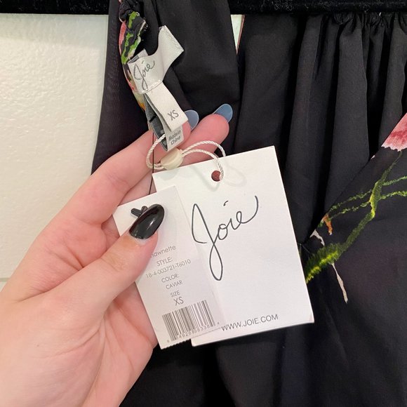 NWT JOIE || SHAWNETTE FLORAL IN CAVIAR - Picture 2 of 5